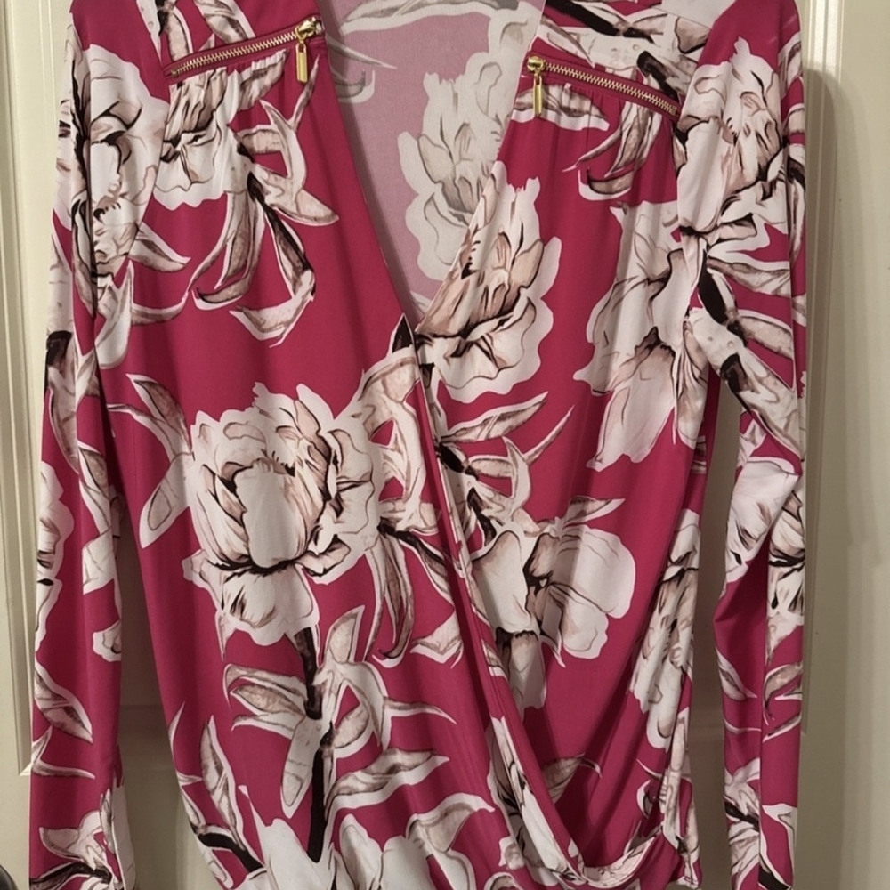 INC International Concepts Pink Floral Blouse